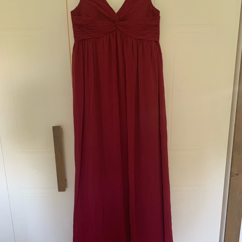 Azazie Burgundy Maxi Dress